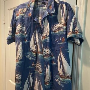 Ralph Lauren Blue Nautical Print Men's Shirt